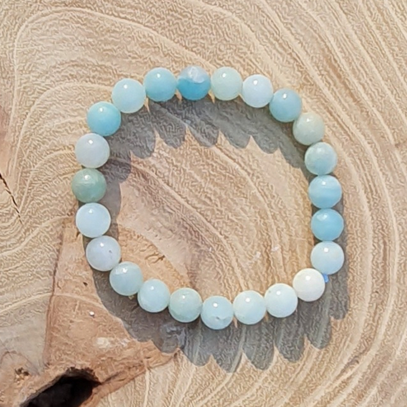 Bracelet Apaisement en Amazonite du Brésil (Coeur en