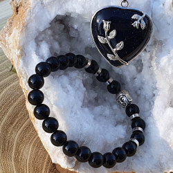 PARURE "FORCE" en Agate Noire