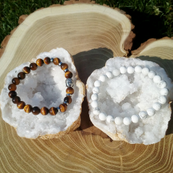 DUO Oeil De Tigre - Howlite...