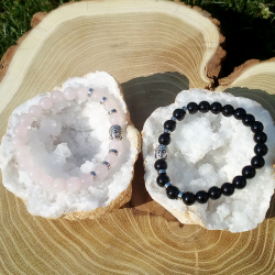 DUO Quartz Rose - Agate Noire